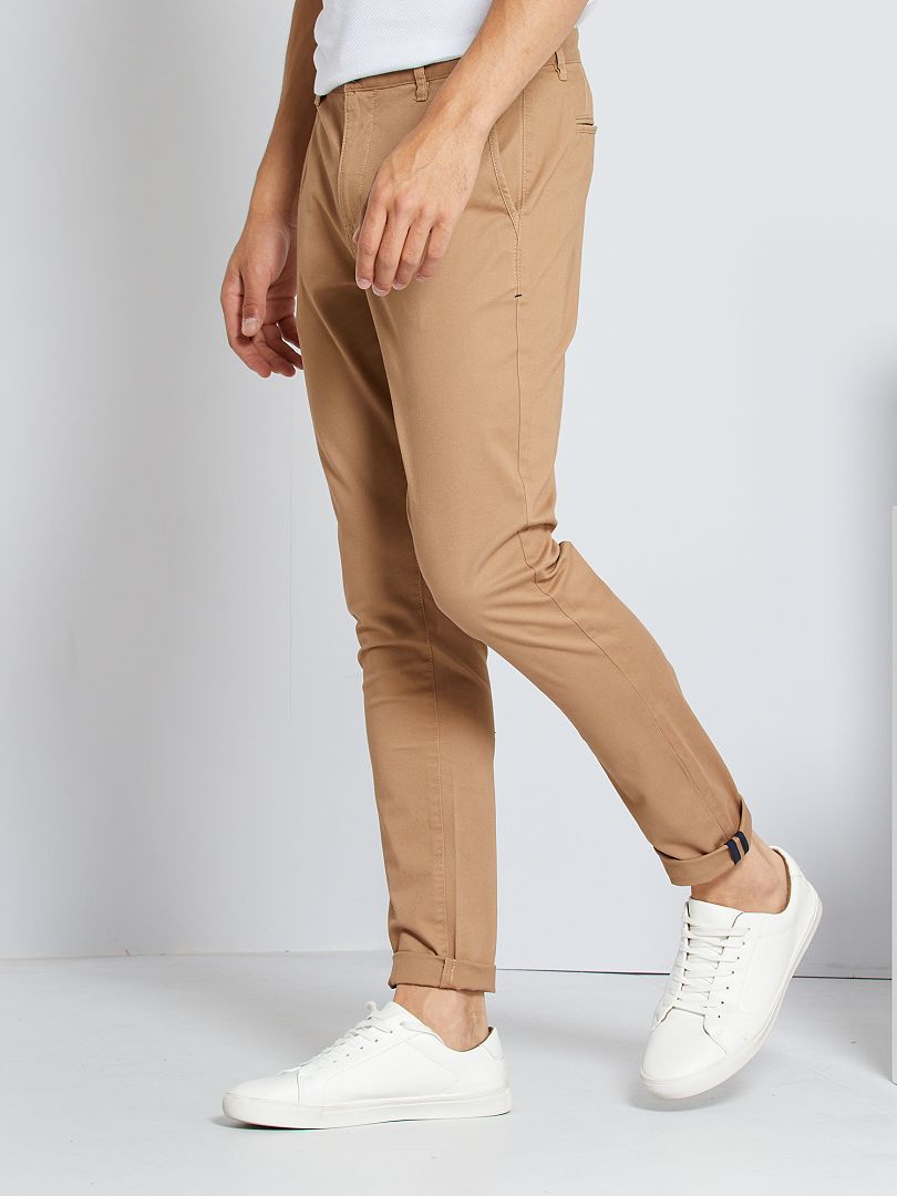 Calça chino skinny stretch - L32 - BEGE