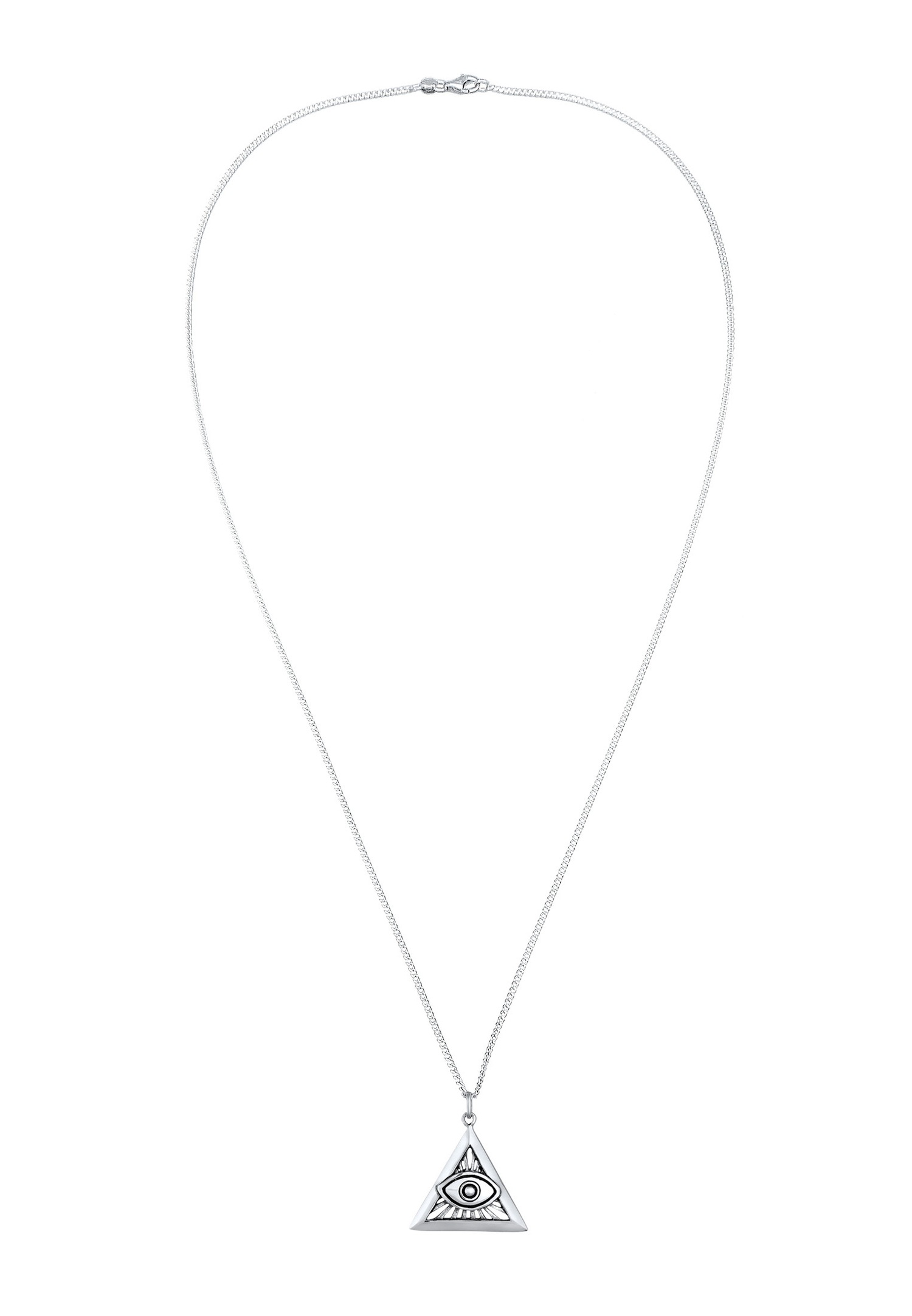 KUZZOI Hommes triangle pendentif Evil Eye en argent sterling 925