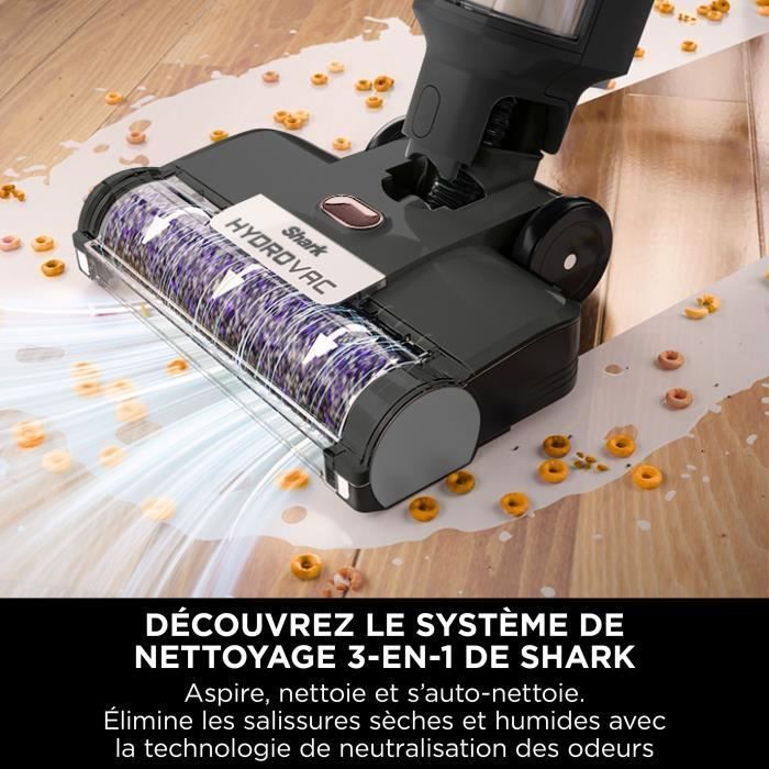 Shark HydroVac WD210EU - Draadloze stofzuiger en vloerreiniger voor harde vloeren - Antibacteriële roterende borstel