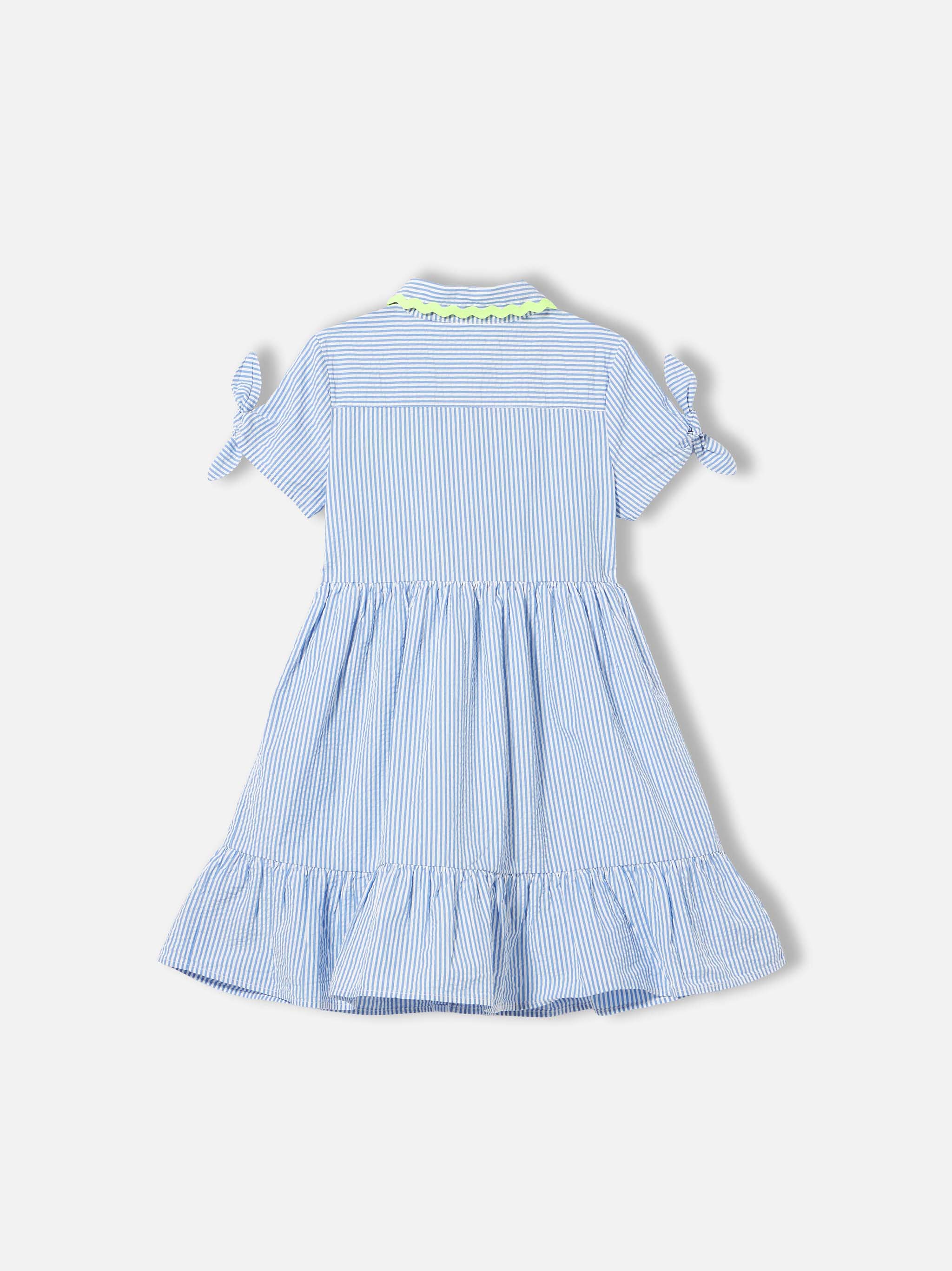 Blauw-wit gestreepte babyjurk