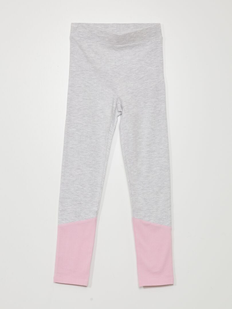 Jersey legging met contrasterende sokken - GRIJS