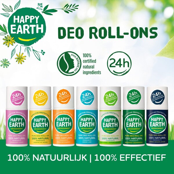 Happy Earth 100% naturalny dezodorant w kulce z lawendą i ylang-ylang<br>75 ml