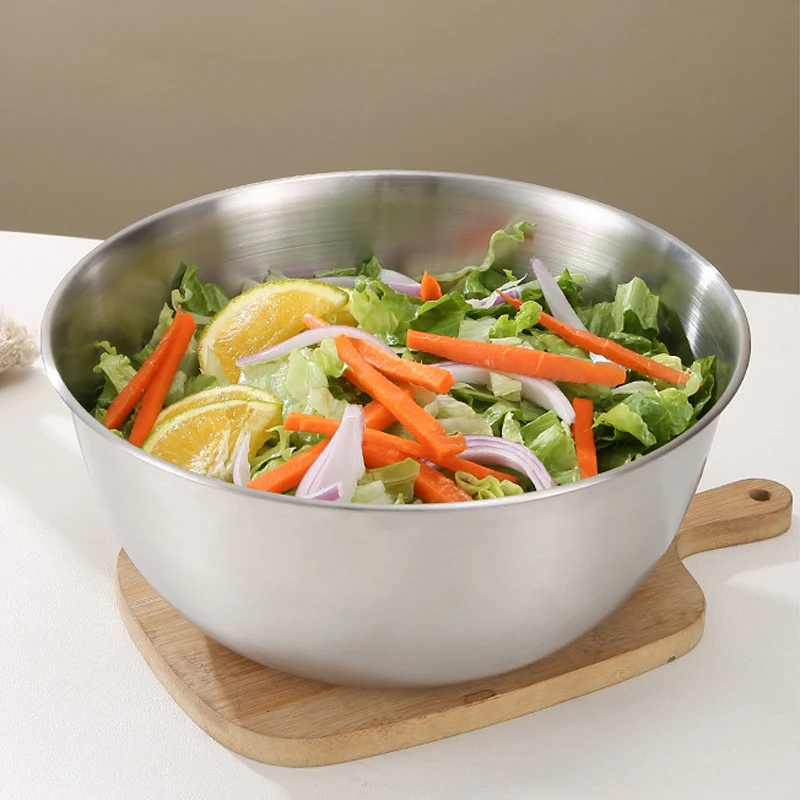 Saladier en acier inoxydable doré et argenté de 17 cm avec graduation, bol pour nouilles de riz et nouilles lamian, vaisselle de cuisine, récipient alimentaire