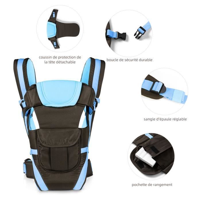 Porte-bébé Ergonomique 4 en 1 Multifonction - Dès la naissance-- Bleu