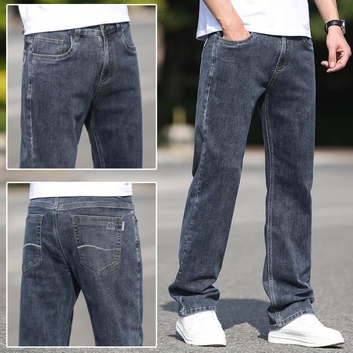 Jeans da uomo INSFITY - Vestibilità ampia, gamba dritta, elasticizzati - Blu e nero