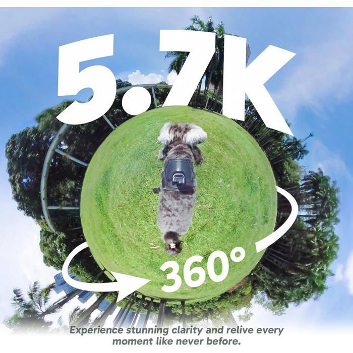 Câmera esportiva AKASO 360° com vídeo 360 em 5.7K, sensor de 48MP de 1/2