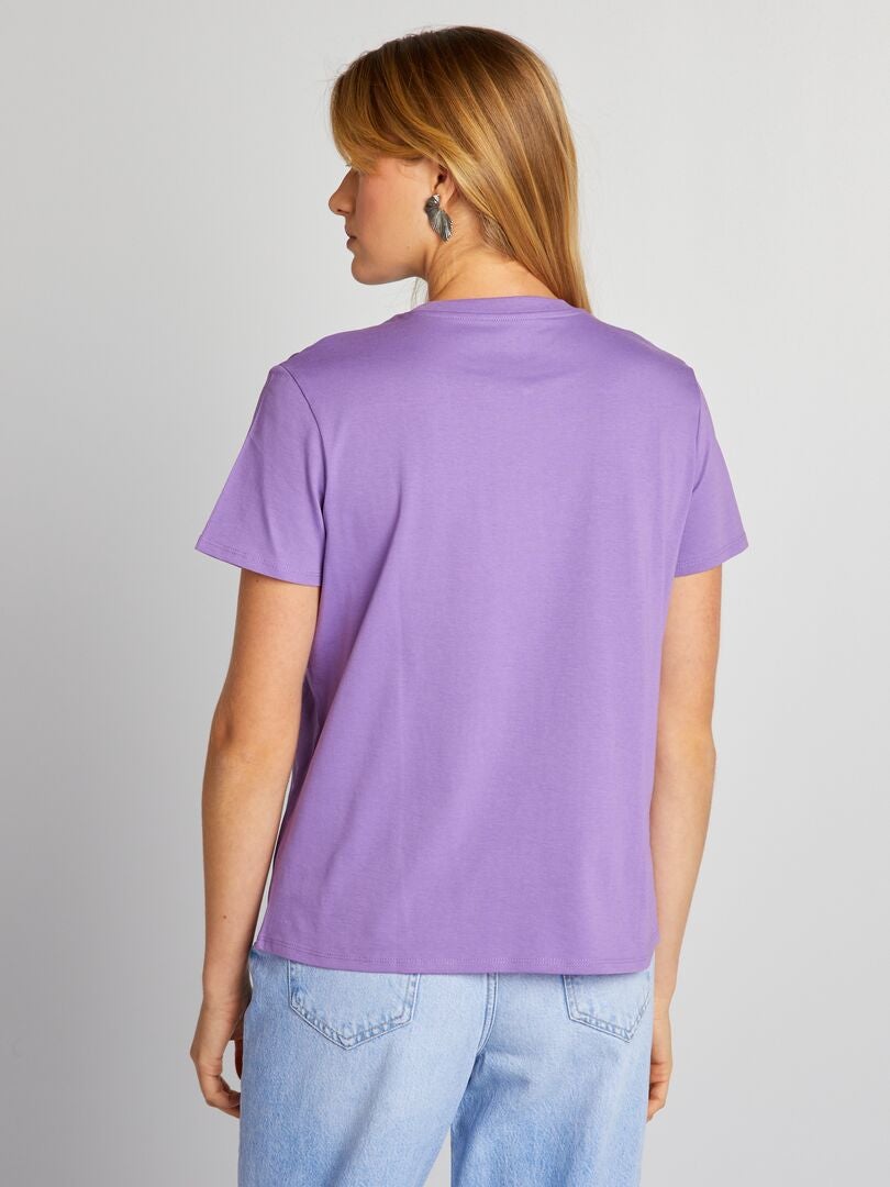 Camiseta con estampado de corazones - MORADO