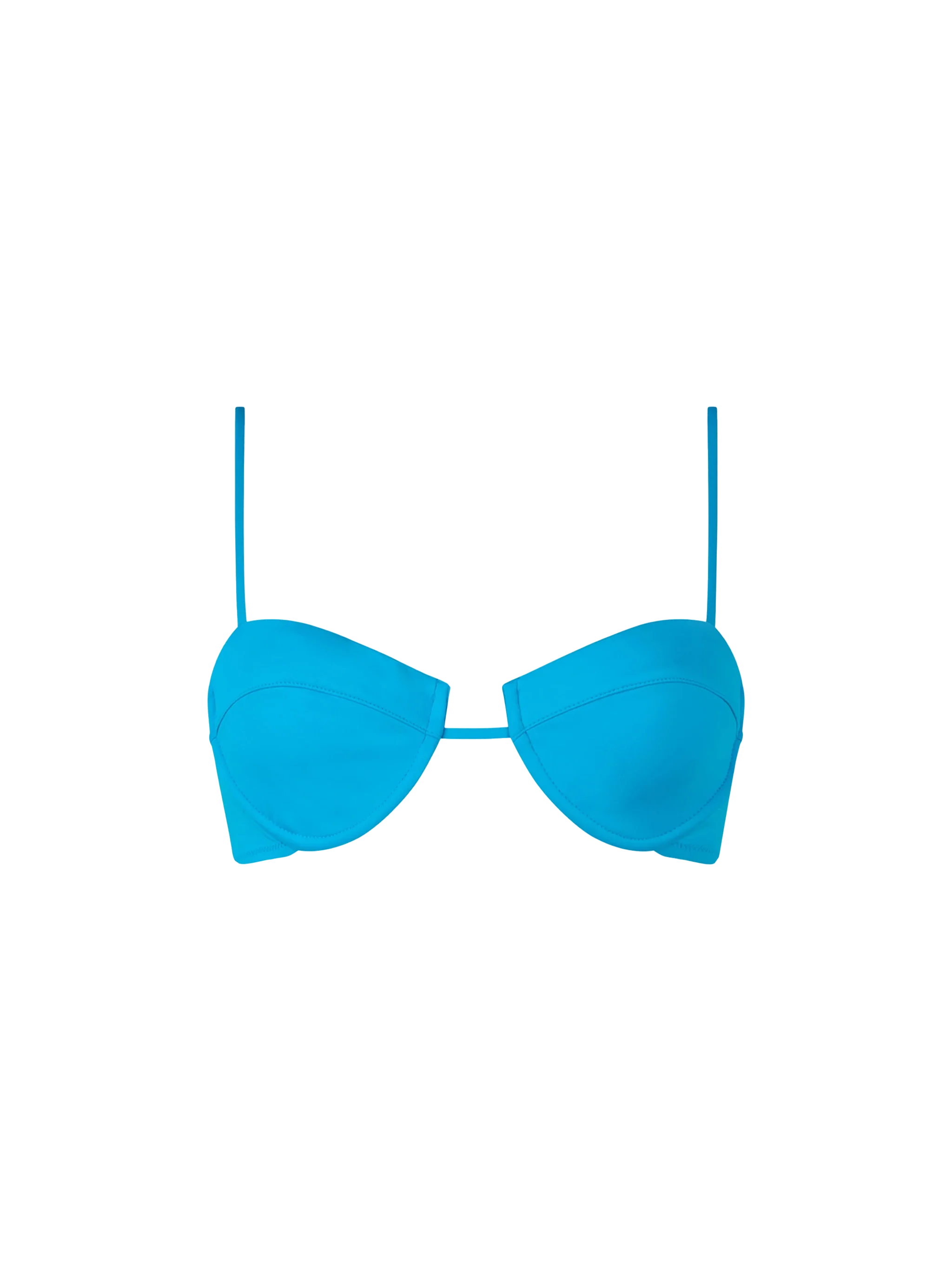 Top bralette con aros color turquesa de Salina