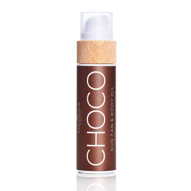 „Cocosolis Choco Sun Tan & Body Oil“ įdegio aliejus veidui ir kūnui, šokolado skonio