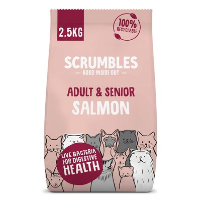 Ξηρά τροφή για γάτες Scrumbles Adult & Senior Salmon