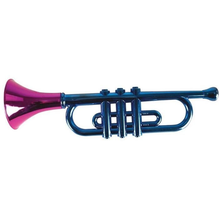 Trompete de brinquedo - Bicolor - Efeito metálico - 33 cm