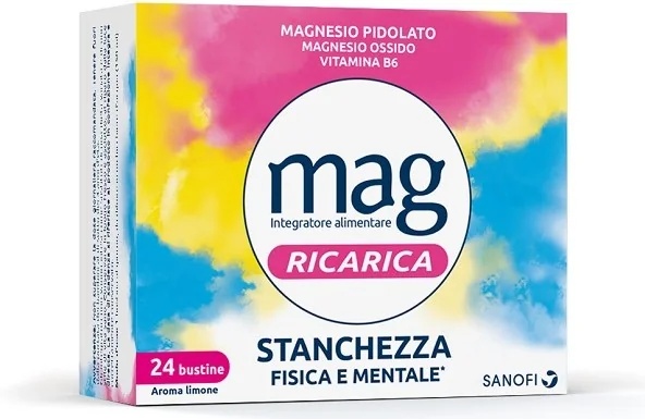 MAG Recharge 24 heures, 24 sachets de 4 g, complément alimentaire contre la fatigue physique et mentale