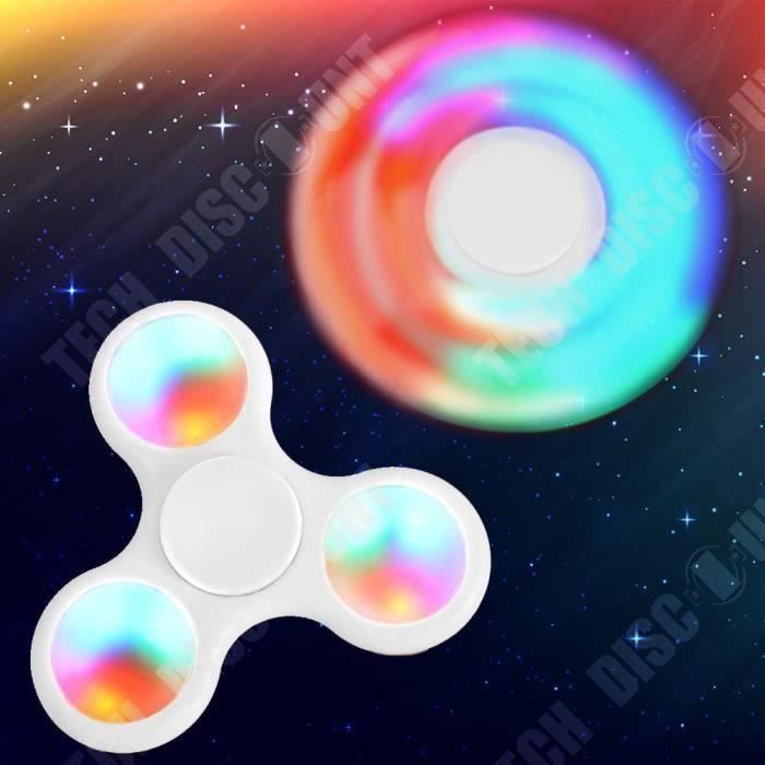 Spinner de mano LED luminoso TD® - Juguete triangular para adultos y niños - Juguete para los dedos - Alivio del estrés - Blanco