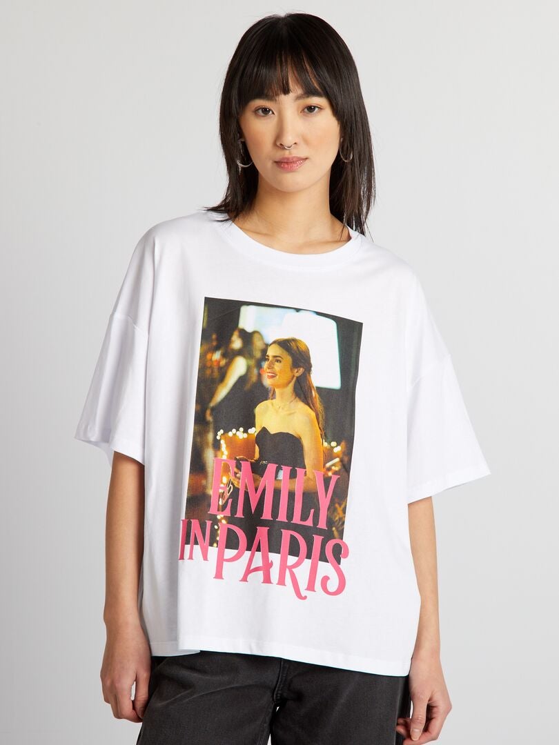 'Emily in Paris' katoenen T-shirt - wit