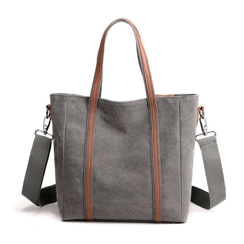 Sac en toile style coréen, grande capacité, sac à main bandoulière tendance pour femme, style rétro
