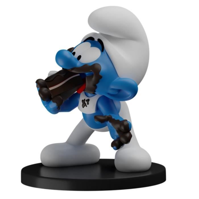 Figura coleccionable - Cachorro - El Pitufo Glotón - Resina azul - 11 cm - Para adultos