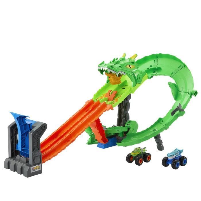 Hot Wheels - Monster Trucks - Conjunto de Pista Tubarões Dragão vs. Dragão - Hot Wheels - JFR06