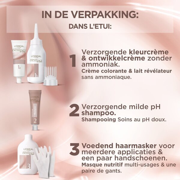 „L'Oréal Paris Excellence Crème Universal Nudes 2U“ ilgalaikiai plaukų dažai, labai tamsiai rudi.