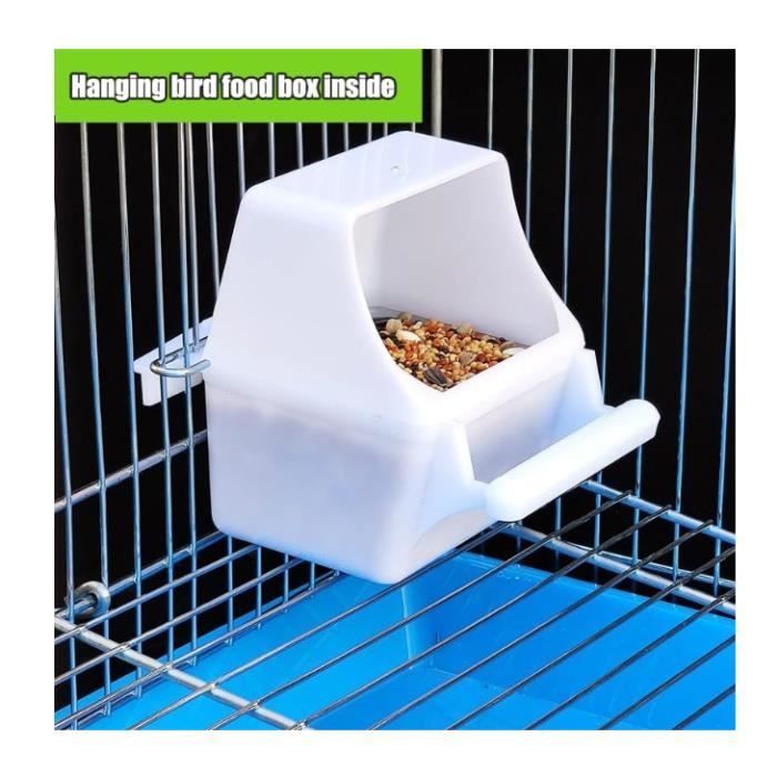 Juego de 3 comederos colgantes con forma de jaula para pájaros - Dispensador de comida para pájaros - Recipiente a prueba de salpicaduras
