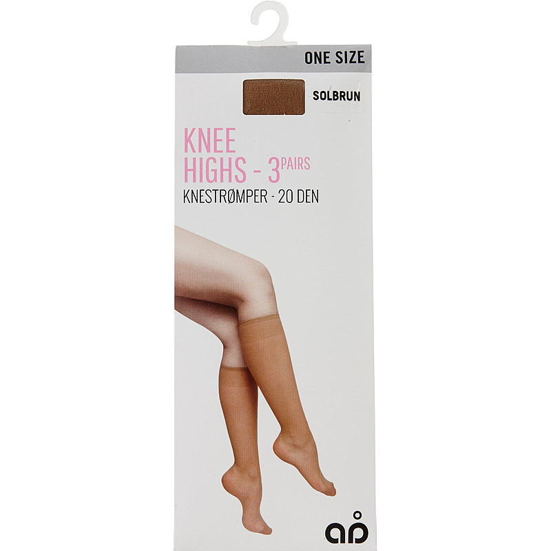 Aå Kniestrümpfe, 3er-Pack, hellbraun, 20 Denier