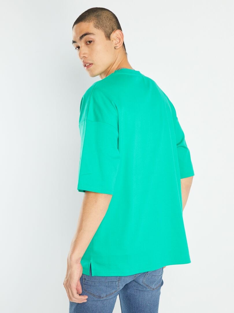 T-shirt met borstzak - GROEN