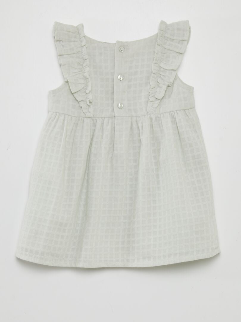 Mouwloze jurk met ruches - BLAUW
