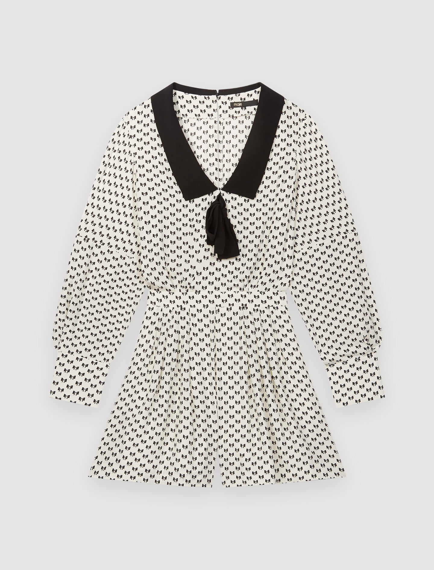 Korte jumpsuit met strikjesprint - Noeuds Ecru