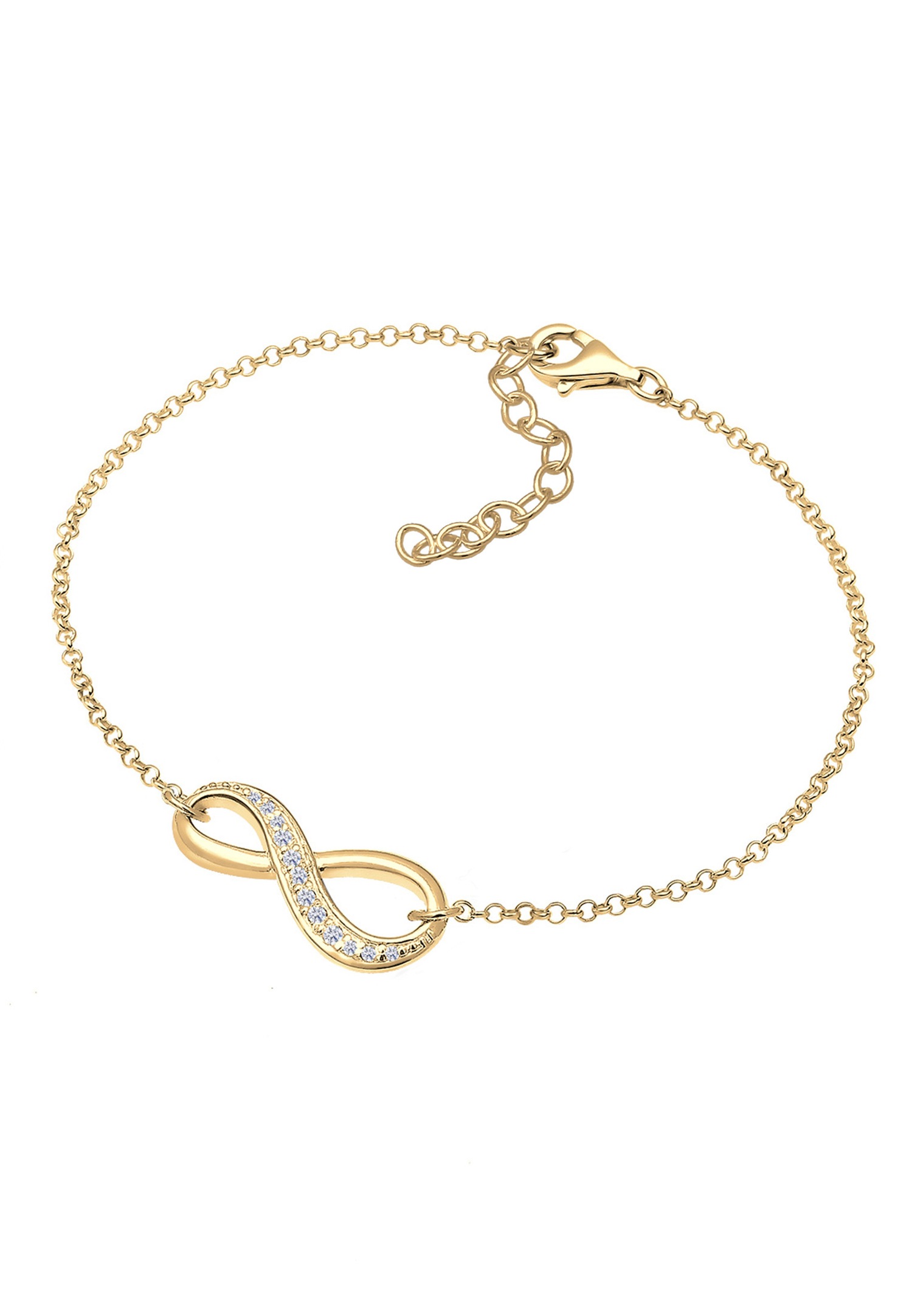 Elli Femmes Symbole d'infini avec Cristaux de Zirconium en Argent Sterling 925