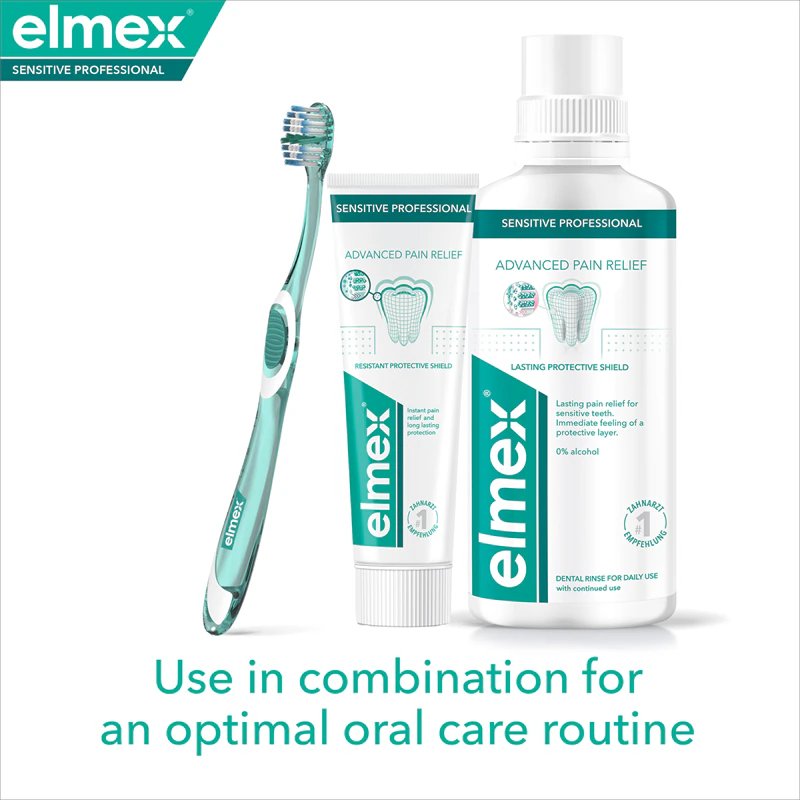 Elmex Sensitive Professional Gentle Whitening, um dispositivo médico para clareamento dental de dentes sensíveis.