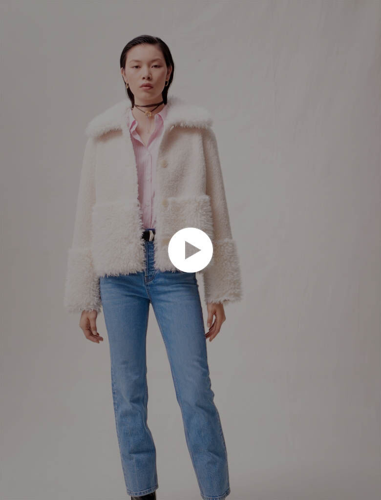 Haină scurtă din blană artificială - Raw