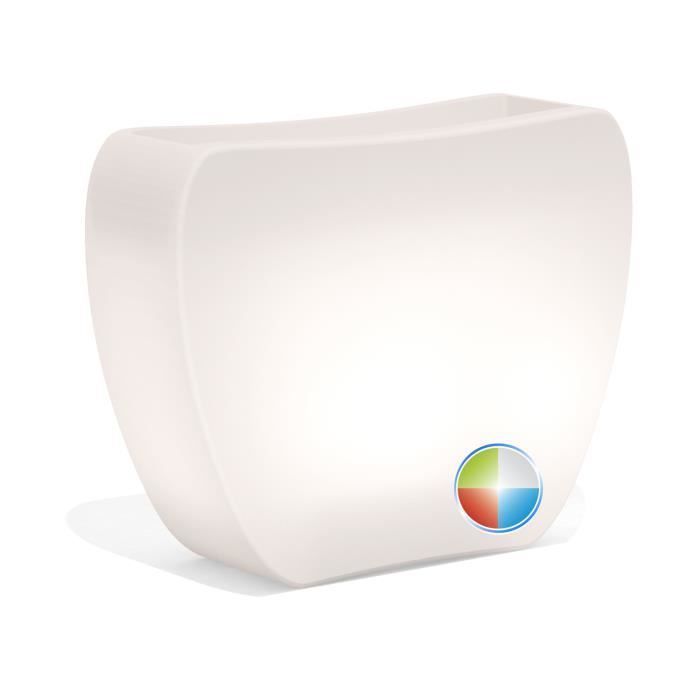 Pot de fleurs lumineux Heart avec LED multicolore - TEKNOPLAST - Carré - 57x31cm - 25L - Câble noir de 3m