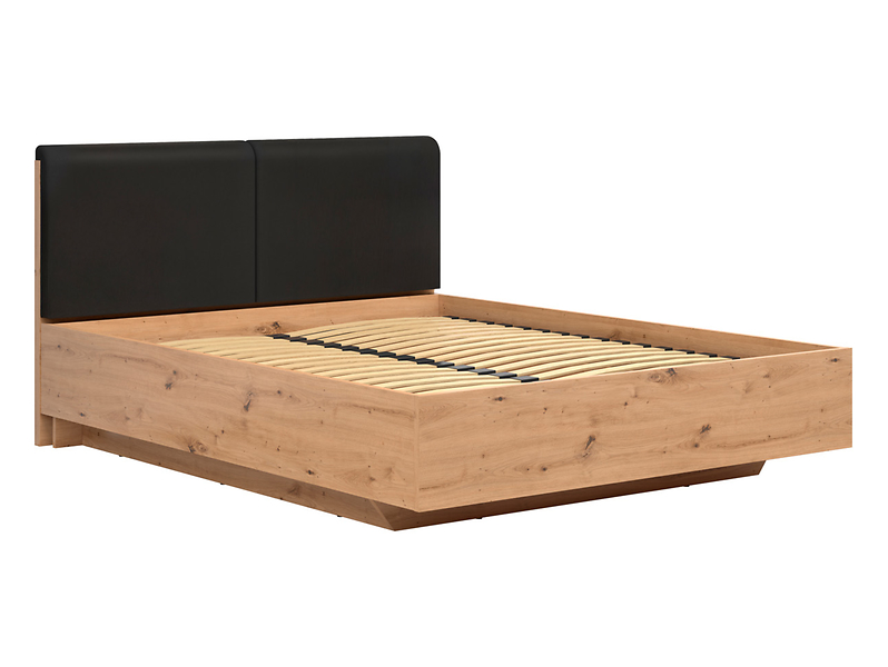 Łóżko Lamea 160x200 z pojemnikiem i stelażem dąb artisan/czarny