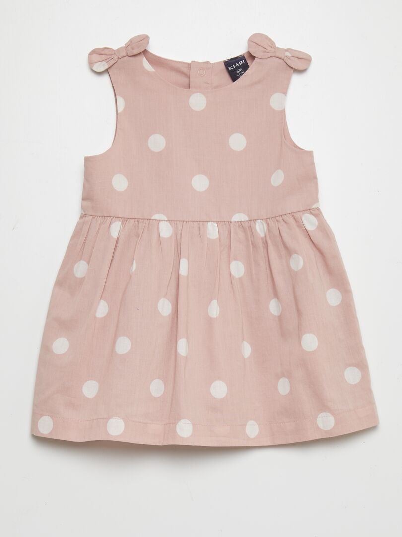 Mouwloze jurk met patroon - ROZE