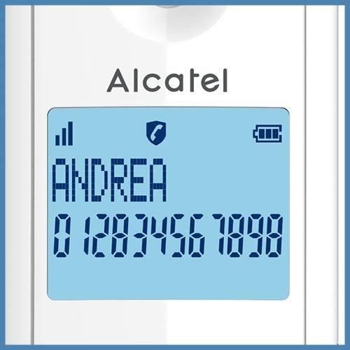 Paquete de teléfono inalámbrico Alcatel F 860 Duo con función de bloqueo de llamadas emergente, blanco/gris