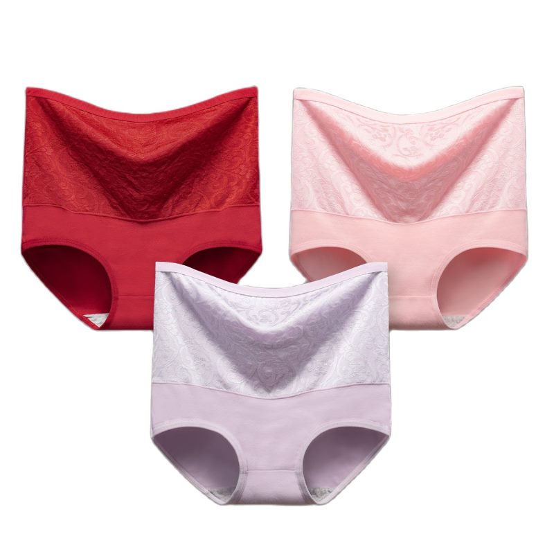 Slip in cotone tinta unita, senza cuciture, a vita alta, intimo antibatterico e traspirante da donna.