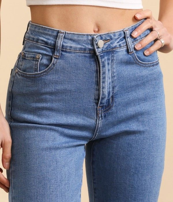 Jeans da donna - G-SMACK - Vita alta - Blu - A zampa - Vintage