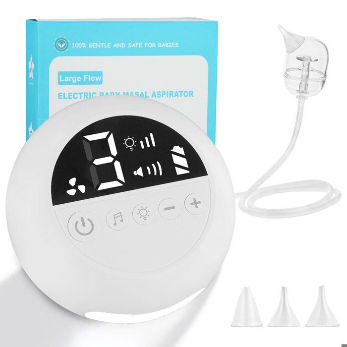 Aspirador nasal eléctrico para bebés con 9 niveles de succión, música y luces integradas, aspirador nasal eléctrico