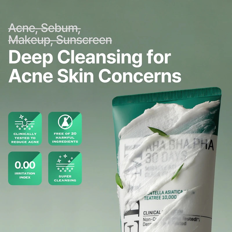 Some By Mi AHA∙BHA∙PHA 30 Days Miracle Acne Clear Foam globinsko čistilna pena za problematično kožo