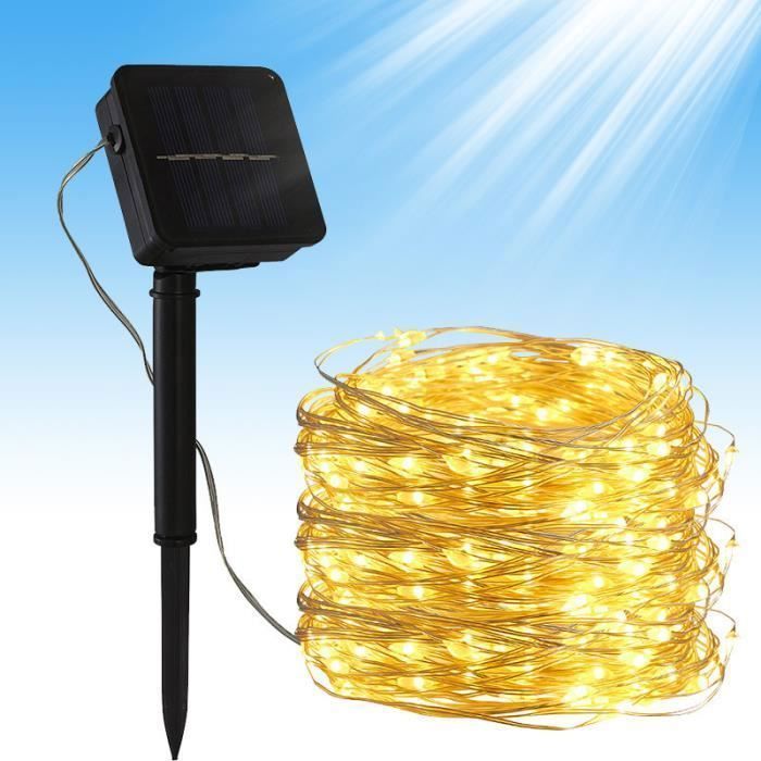 Set di 2 luci solari da esterno MTEVOTX, luci da giardino, 200 LED, 8 modalità, per decorazioni natalizie (2x22m)