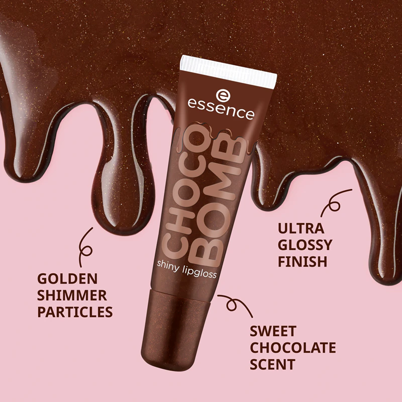 gloss labial essence Choco Bomb com brilho