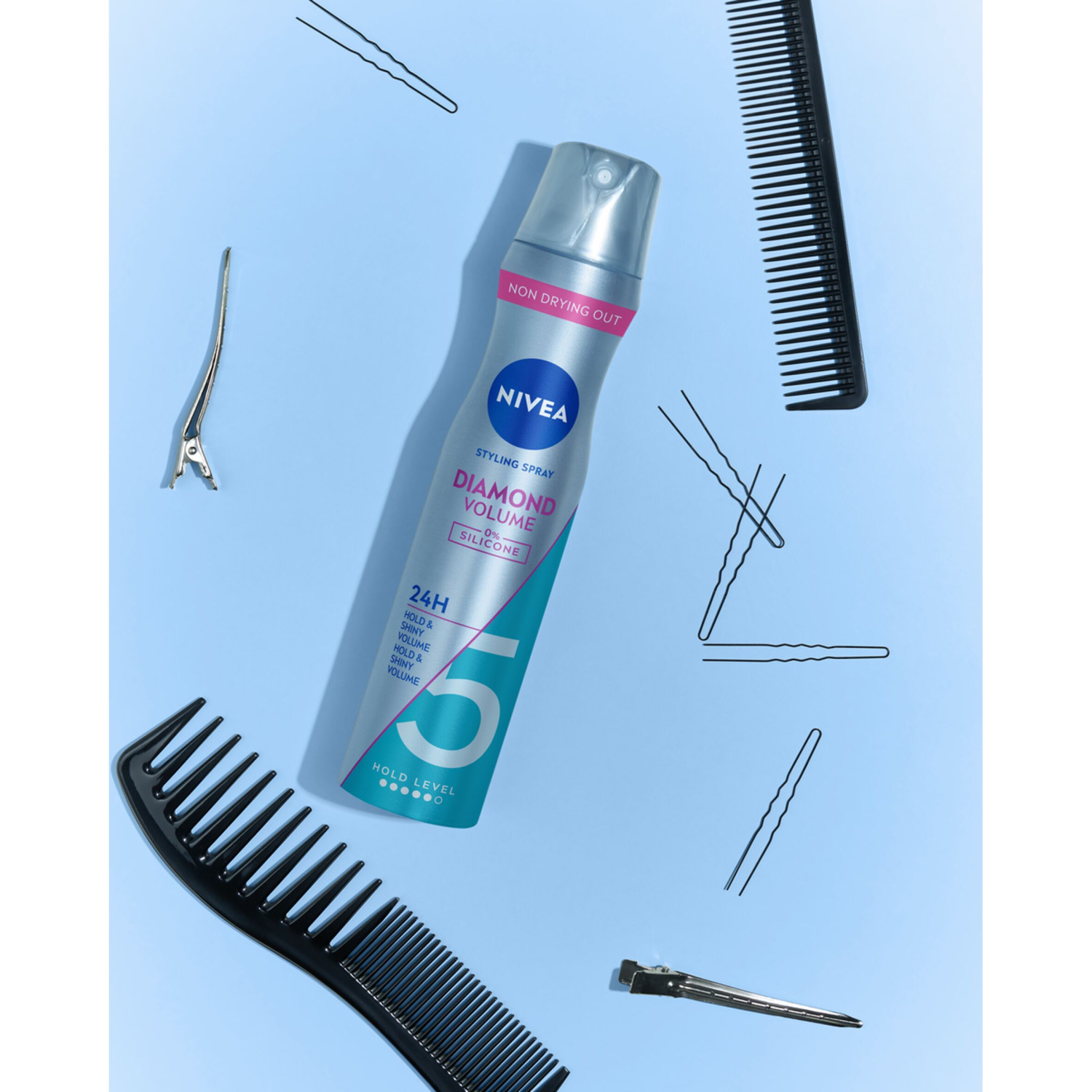 Nivea plaukų lakas „Diamond“, 250 ml