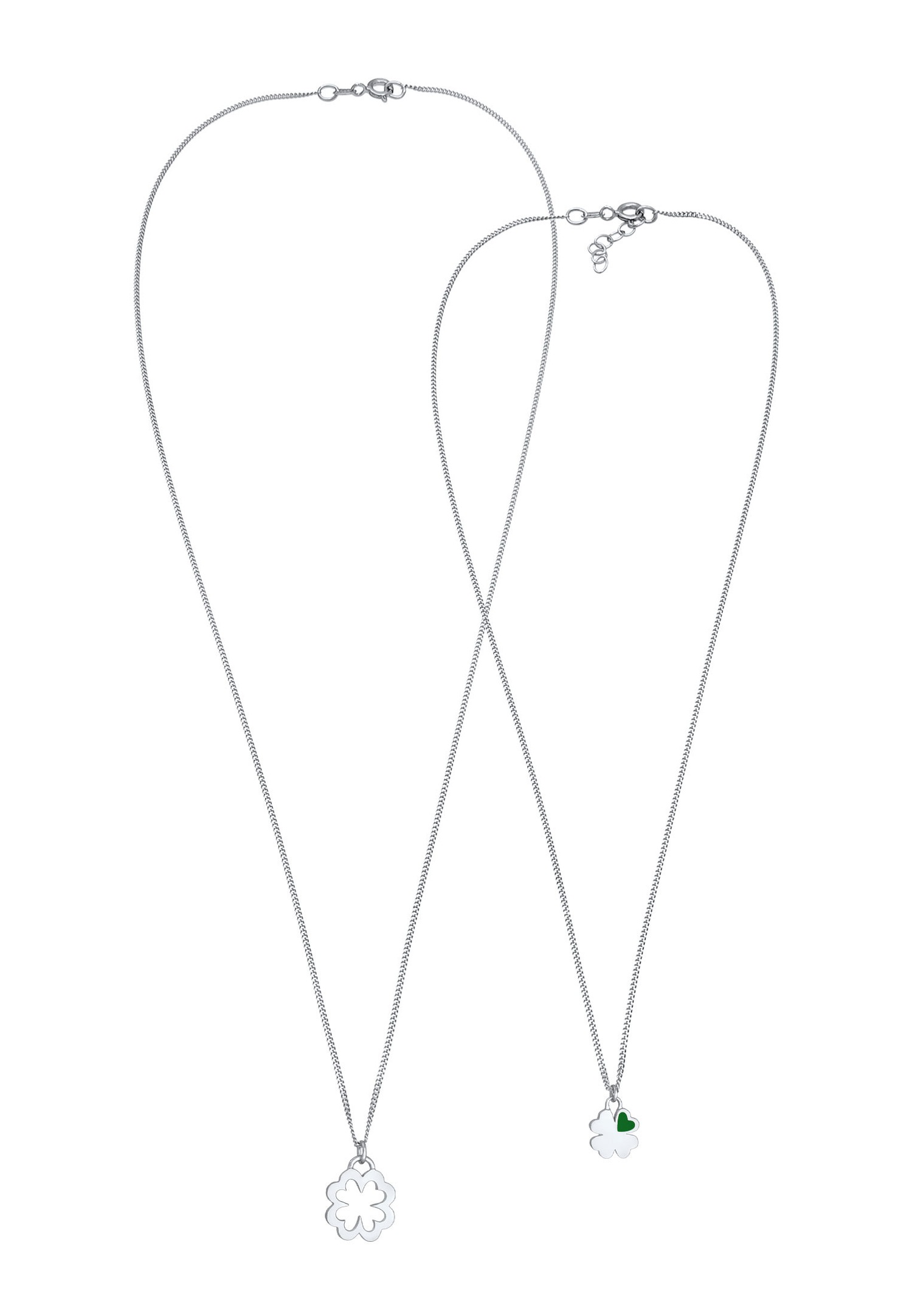 Elli Pendentif mère-enfant en argent sterling 925 plaqué or avec trèfle