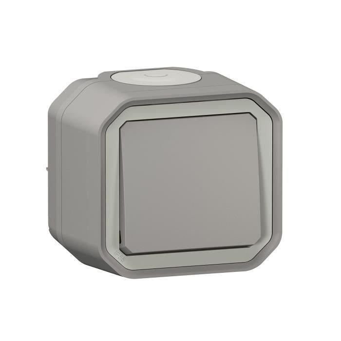 LEGRAND Plexo Wasserdichter Schalter oder Wechselschalter - 10 A - Grau