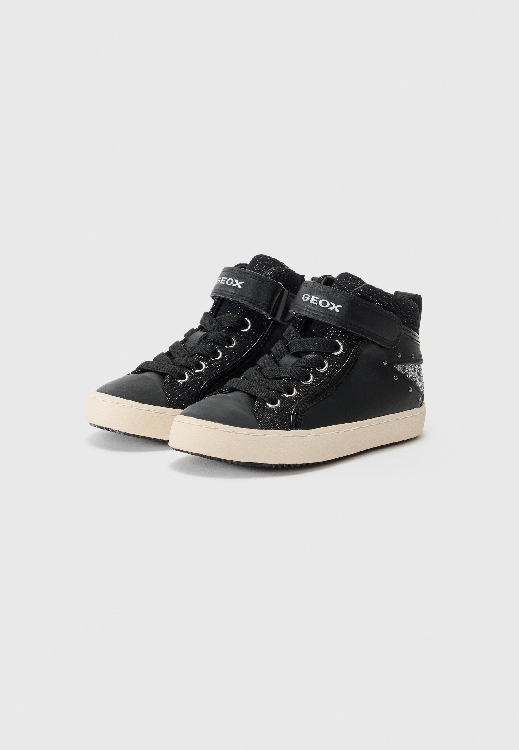 Geox KALISPERA - Scarpe da ginnastica alte - nere/argento scuro