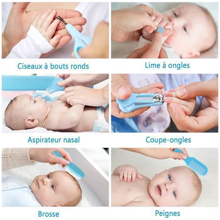 Babypflege-Set, 20-teiliges professionelles Baby-Kulturbeutel-Set für Jungen und Mädchen, für Reisen und Zuhause, Blau