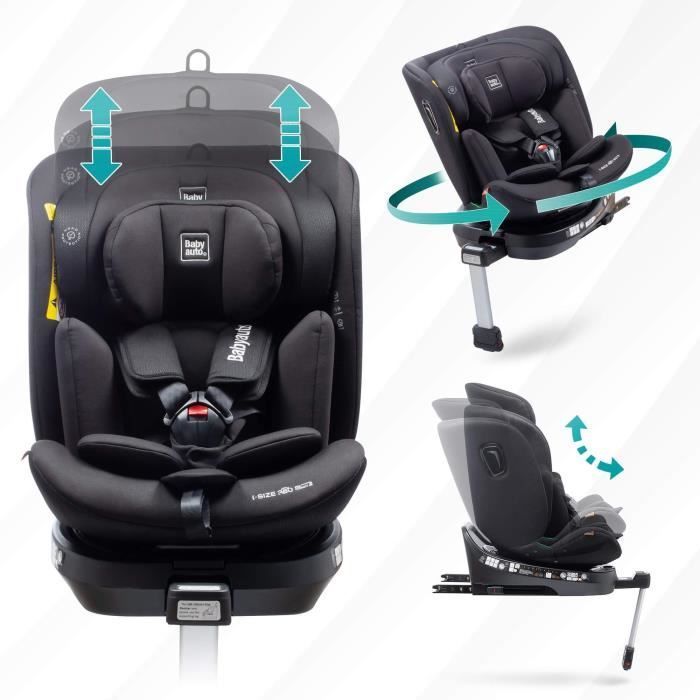 Seggiolino auto - BABYAUTO - AITANA GRIGIO ANTRACITE - Dalla nascita fino a 12 anni - 0-36 kg - I-Size - ISOFIX - Girevole a 360° - ECE R129