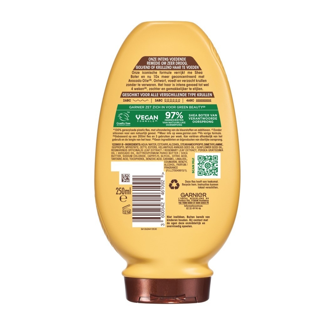 Garnier balsam med avokadoolje og sheasmør – Balsam for veldig tørt eller krusete hår – 250 ml