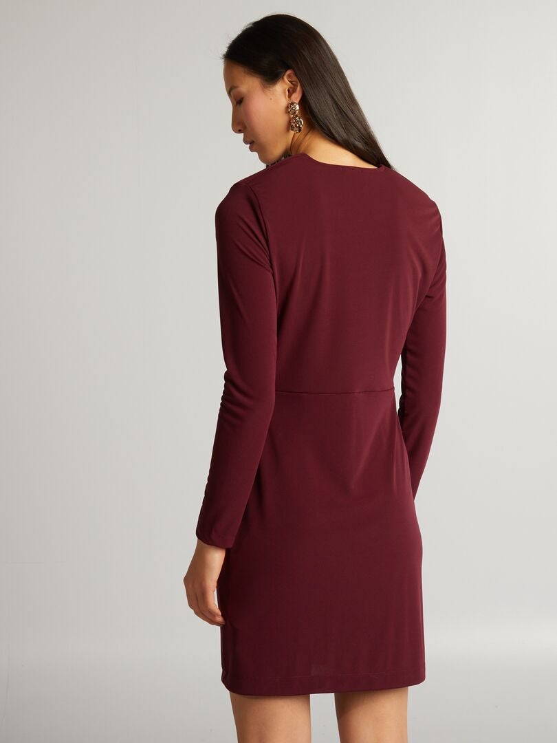 Gedrapeerde jurk - ROOD