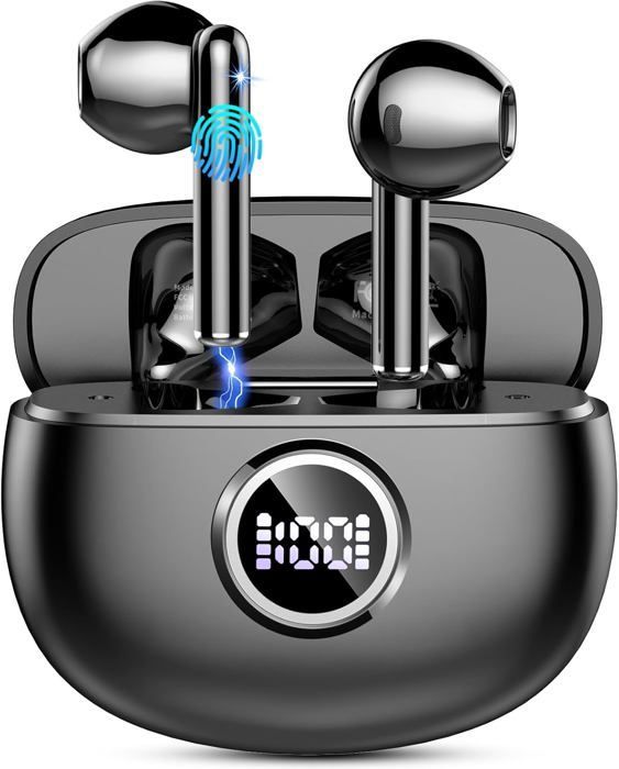 Auriculares inalámbricos Bluetooth, auriculares Bluetooth 5.3, auriculares Bluetooth estéreo HiFi, auriculares inalámbricos con cancelación de ruido y micrófono, 40 horas de reproducción.