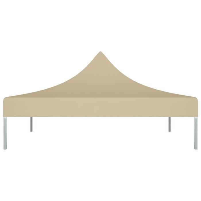 Decoratief ontvangsttentdak - 3x3 m beige partytentdoek 270 g/m² voor buitenterras, tuin, patio - 6893